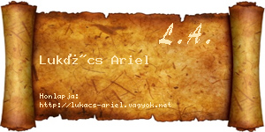 Lukács Ariel névjegykártya
